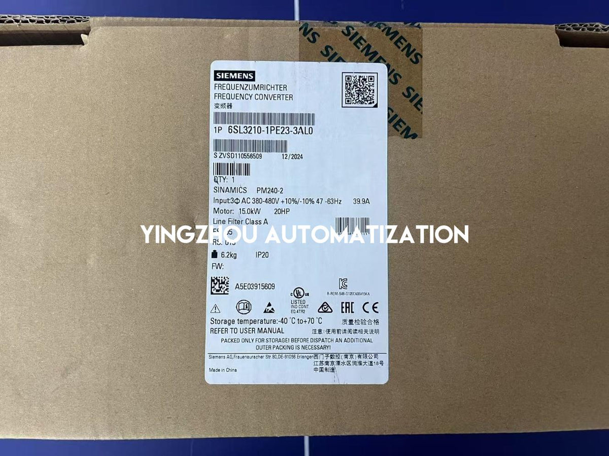 Siemens 6SL3210-1PE23-3AL0 SINAMICS PM240-2 15kW Power Module-YingZhou Automatization