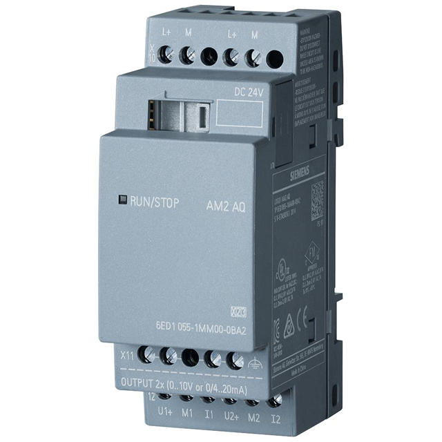 Siemens LOGO! AM2 AQ Expansion Module | 2 Analog Outputs | 0-10V / 0/4-20mA | 6ED1055-1MM00-0BA2-YingZhou Automatization