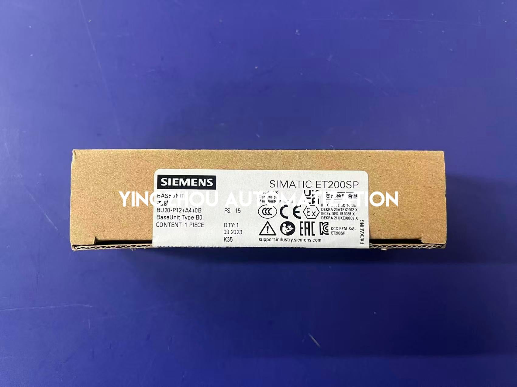 Siemens SIMATIC ET 200SP BaseUnit BU15-P16+A0+2B | Type A0 | 6ES7193-6BP20-0BB0-YingZhou Automatization