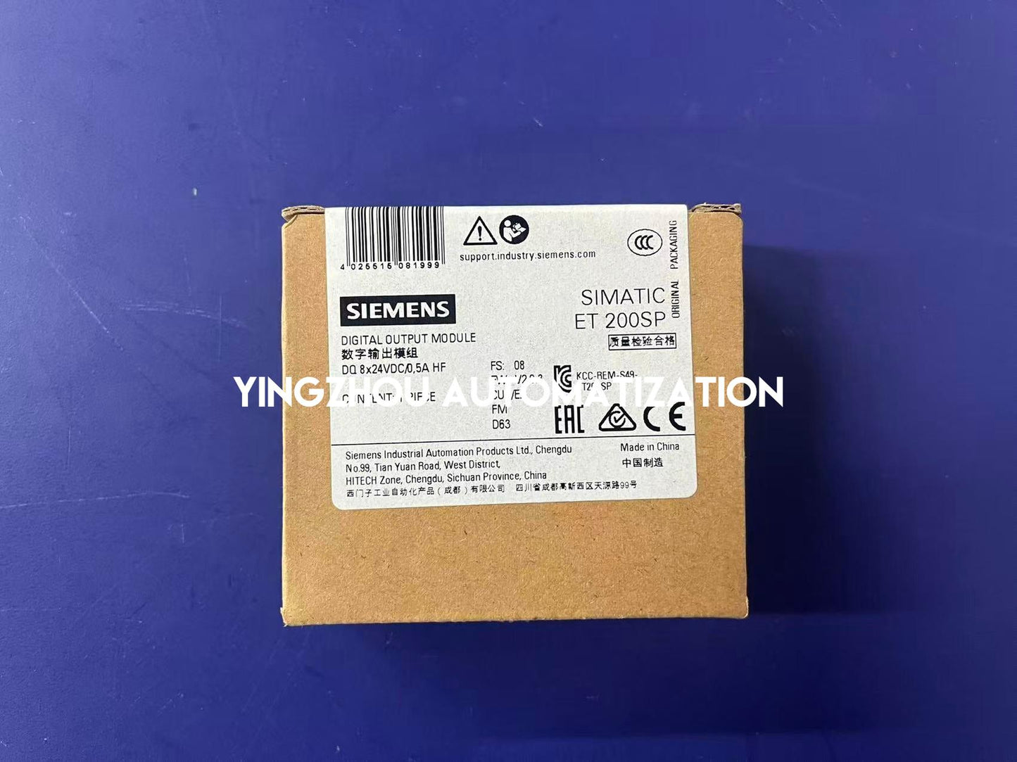 Siemens SIMATIC ET 200SP Digital Output | 8 DQ, 24V DC, 0.5A HF | 6ES7132-6BF00-0CA0-YingZhou Automatization