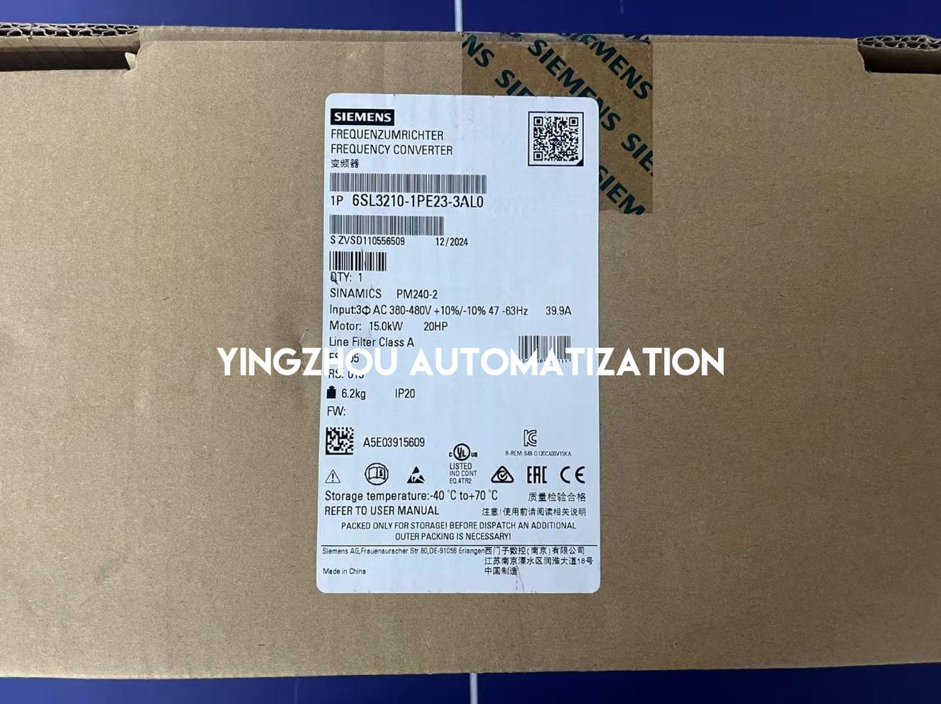 Siemens SINAMICS POWER MODULE PM240-2 Frequency Inverter 6SL3210-1PE23-3AL0 15KW 20HP 380-480V 39.9A VFD-YingZhou Automatization