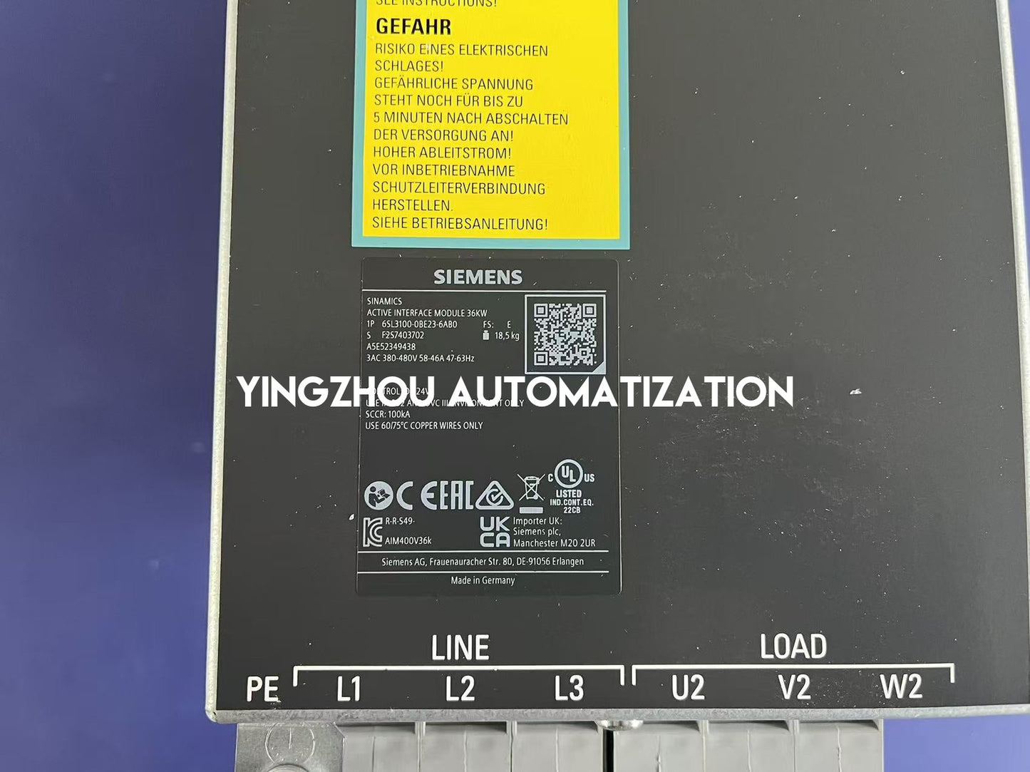 Siemens SINAMICS S120 Active Interface Module | 36kW, 3AC 380-480V | 6SL3100-0BE23-6AB0-YingZhou Automatization