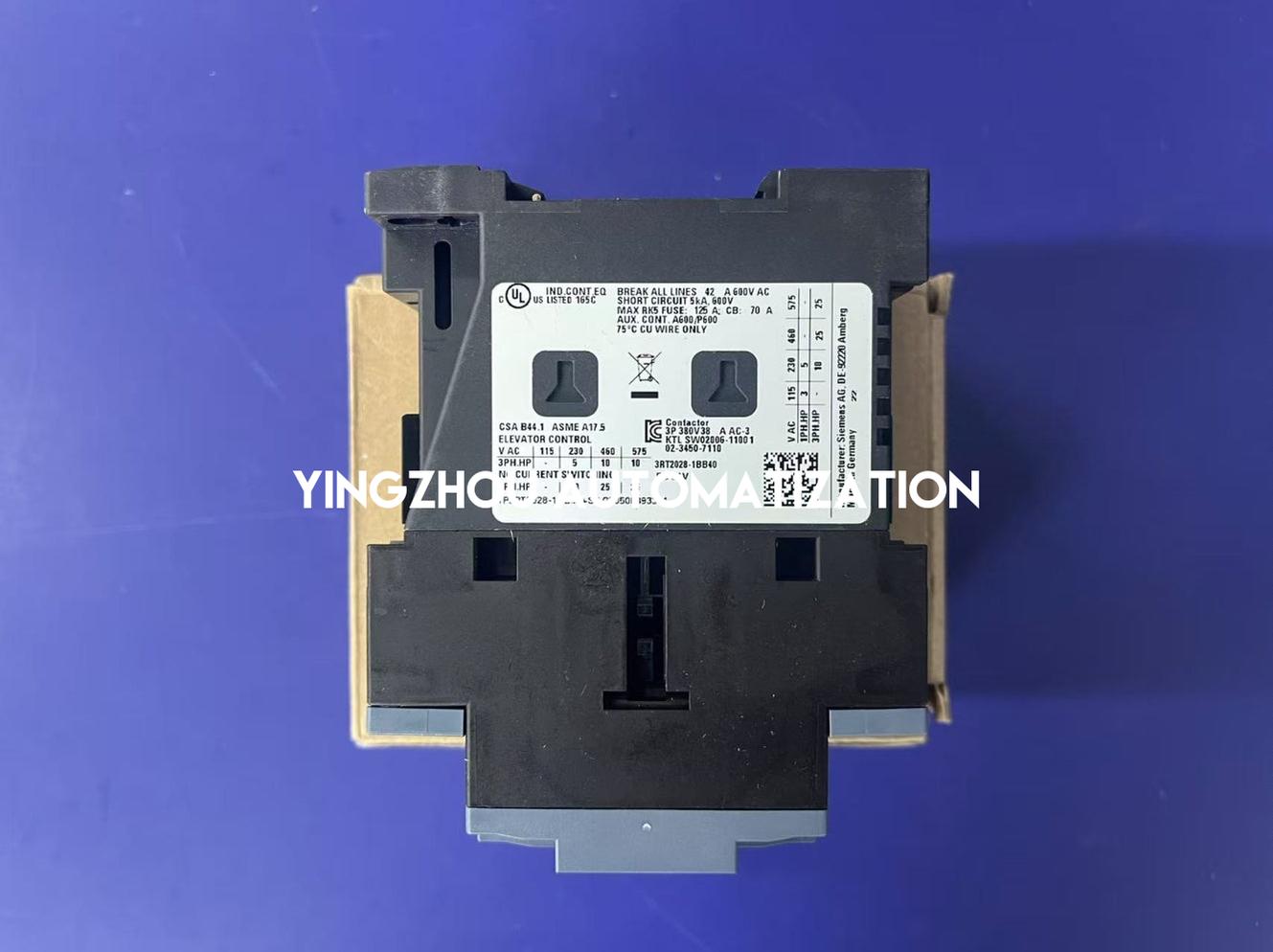 Siemens SIRIUS Power Contactor | 18.5kW (40A), 24V DC Coil | 3-Pole, 1NO+1NC | 3RT2028-1BB40-YingZhou Automatization