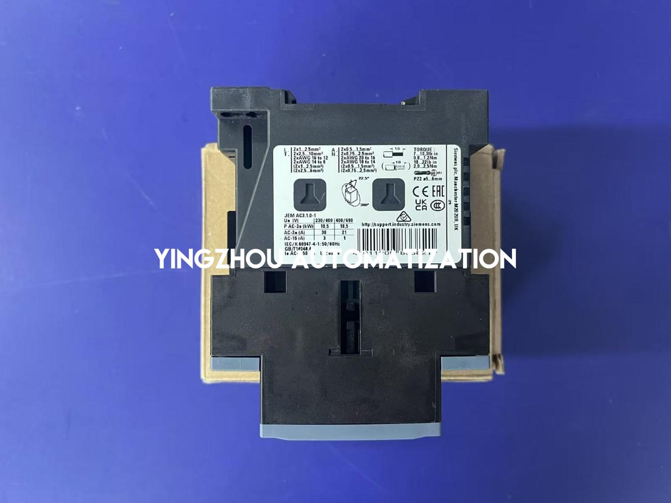 Siemens SIRIUS Power Contactor | 18.5kW (40A), 24V DC Coil | 3-Pole, 1NO+1NC | 3RT2028-1BB40-YingZhou Automatization