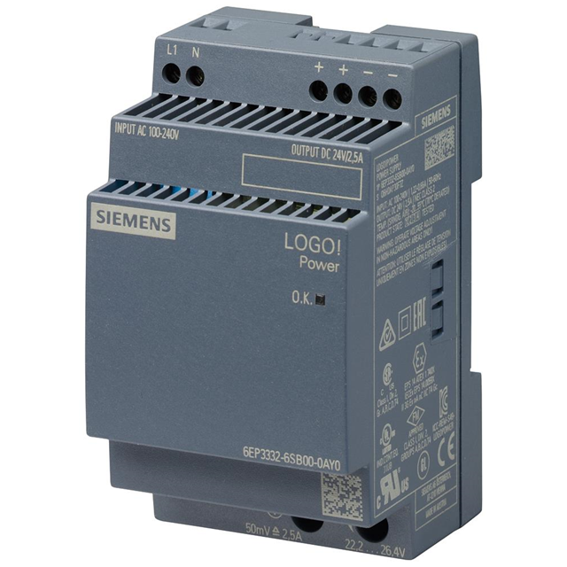 Siemens SITOP PSU6200 Power Supply | 24V DC / 2.5A | Single-Phase | 6EP3332-6SB00-0AY0-YingZhou Automatization