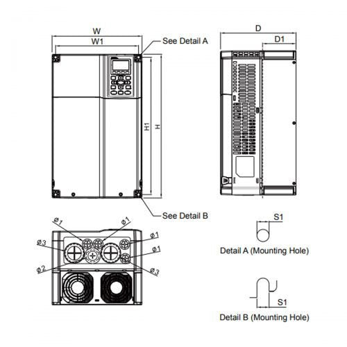 Delta VFD-CP2000 Series Frequency Inverter VFD220CP23A-21 30HP 22.5KW 230V 3PHASE IN