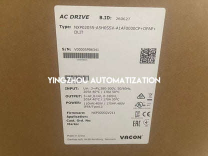 Vacon NXP02055-A5H0SSV-A1AF0000CP Variable Frequency Drive | NXP Series | 110kW 150HP | 400V 3-Phase | High-Performance Industrial Inverter | Brand New Original-YingZhou Automatization