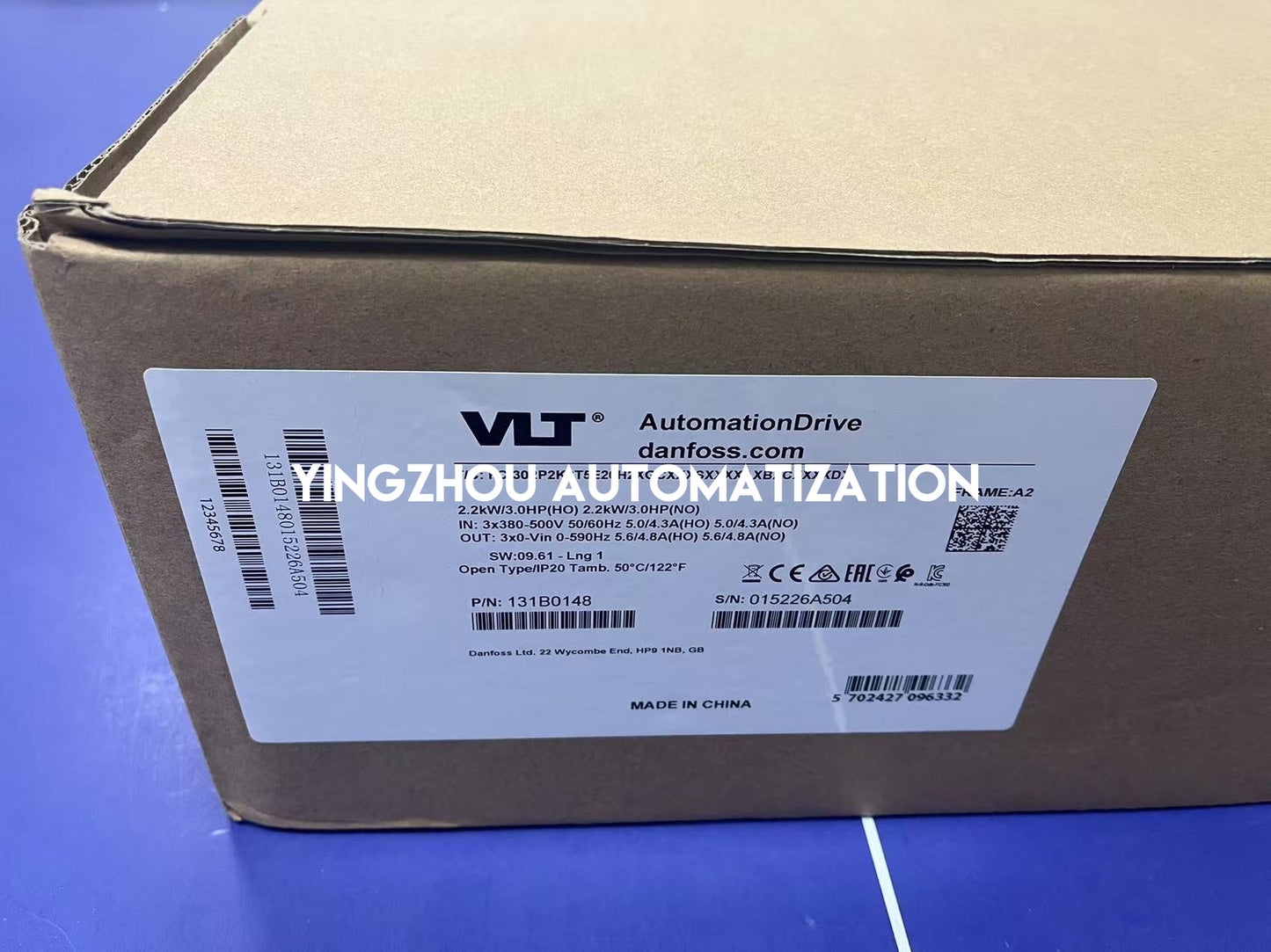 Danfoss 131B0148 Frequency Inverter FC-302P2K2T5E20H2XGCXXXSXXXXAXBXCXXXXDX 2.2 KW/3HP 3phase 380-500VAC VFD-YingZhou Automatization