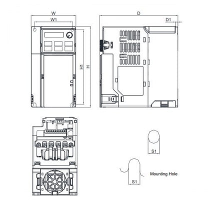 Delta VFD-MS300 Series Frequency Inverter VFD17AMS23ANSAA 5HP 3.7KW 230V 17A HD