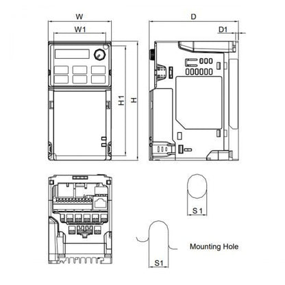 Delta VFD-MS300 Series Frequency Inverter VFD2A8MS23ANSAA 1/2HP 0.4KW 230V 2.8A