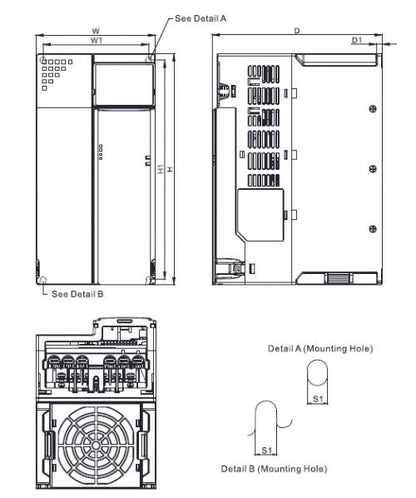 Delta VFD-MS300 Series Frequency Inverter VFD33AMS23ANSAA 10HP 7.5KW 230V 33A H